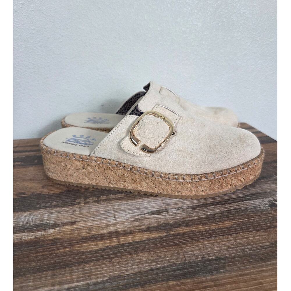 Bobs from Sketchers Rosey Rise on Paradise Tan Vegan Suede Clogs Size 8.5